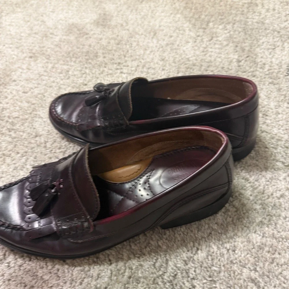 G.H. Bass Weejuns Barnett Mens 10M Burgundy Leather Tassel Kiltie Loafers Shoes